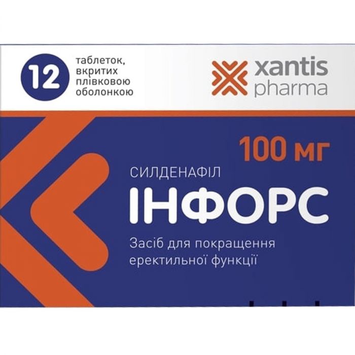 Інфорс 100 мг таблетки №4 ADD