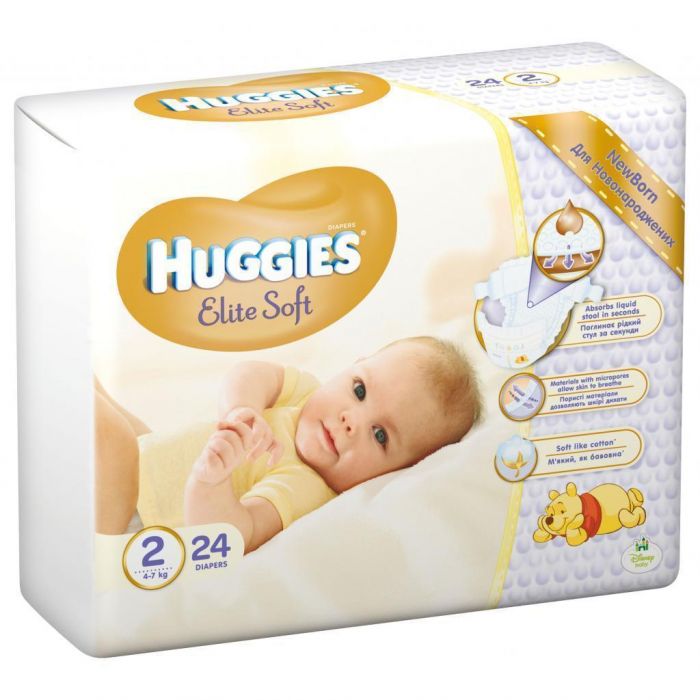 Підгузки Huggies Elite Soft р.2 Смол 24 шт фото