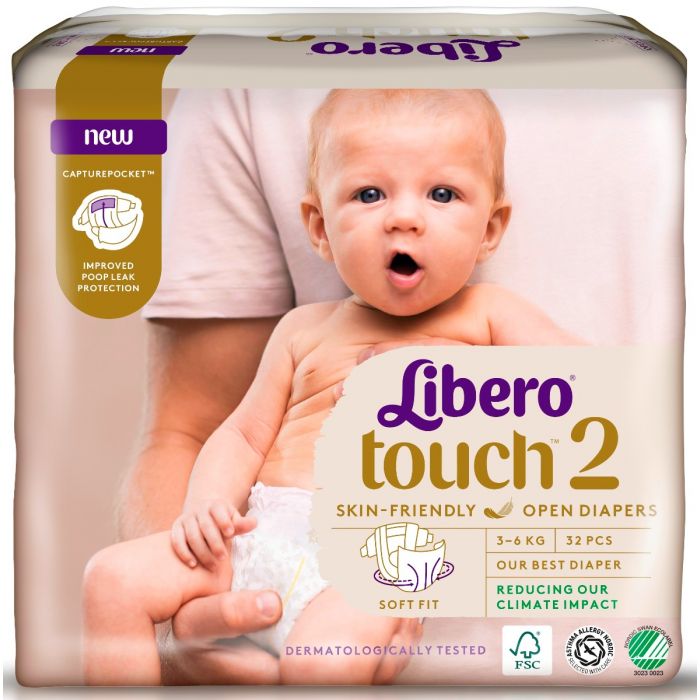 Підгузки Libero Touch р.2 (3-6 кг) №32 в Україні