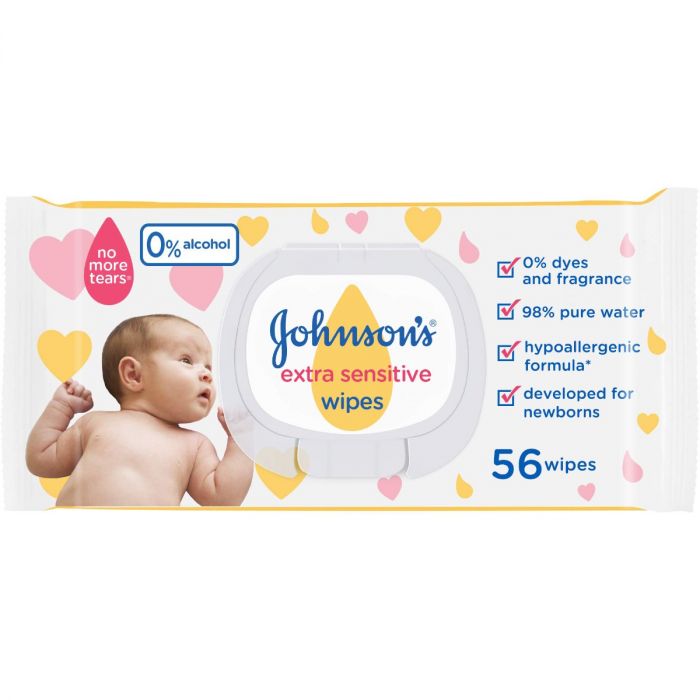 Влажные салфетки для детей Johnson's Baby Экстра нежные, 56 шт. ADD