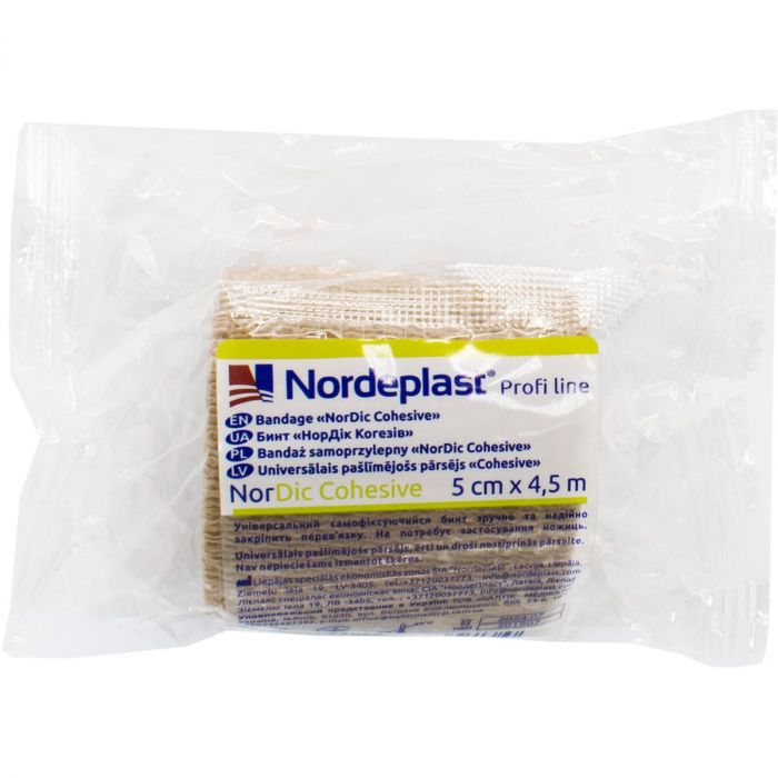Бинт медицинский Nordeplast NorDic Cohesive самофиксирующийся 5 см х 4,5 м в Украине