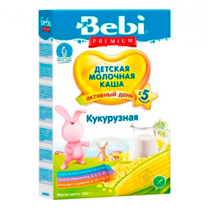 Каша Bebi Premium молочна кукурудзяна з 5 місяців 200 г фото