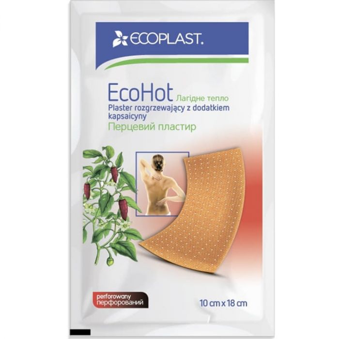Пластир перцевий Ecoplast EcoHot перфорований 10 см x 18 см №1 фото