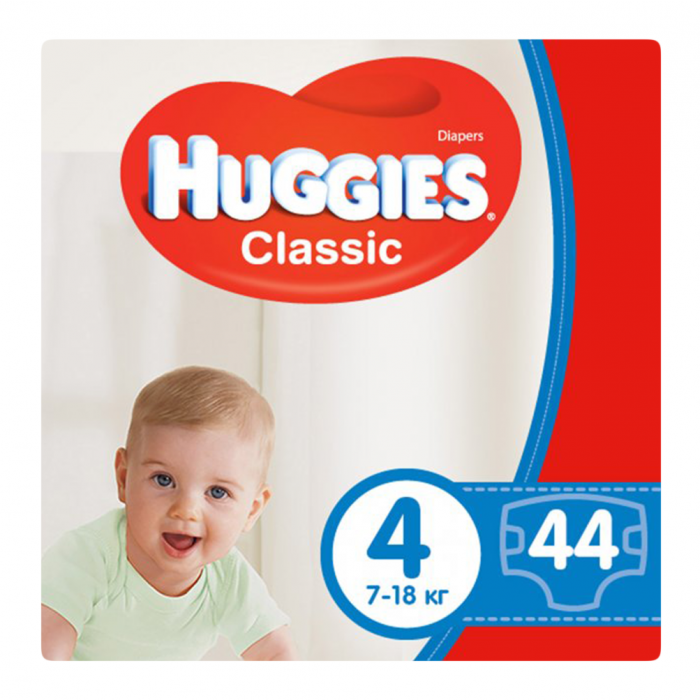 Підгузки Huggies (Хаггіс) Classic 4 (7-18 кг) №44  в аптеці