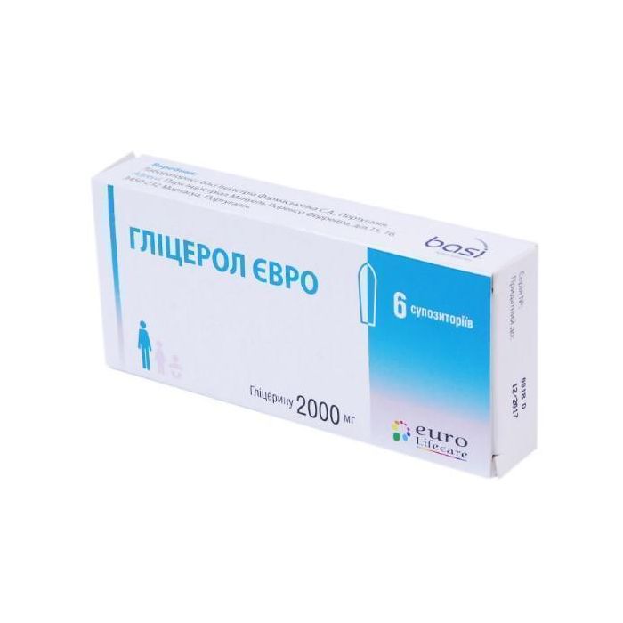 Гліцерол Євро 2000 мг супозиторії ректальні №6 в інтернет-аптеці