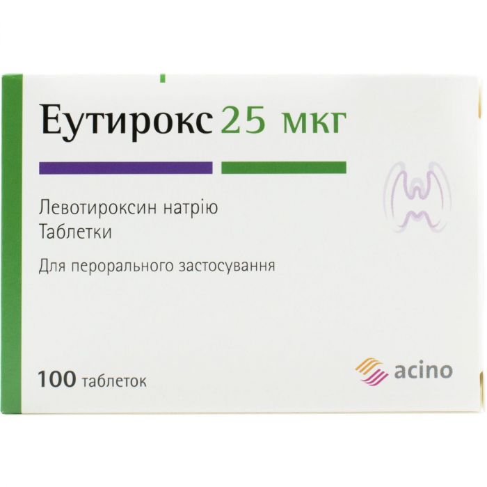 Еутирокс 25 мкг таблетки №100 в інтернет-аптеці