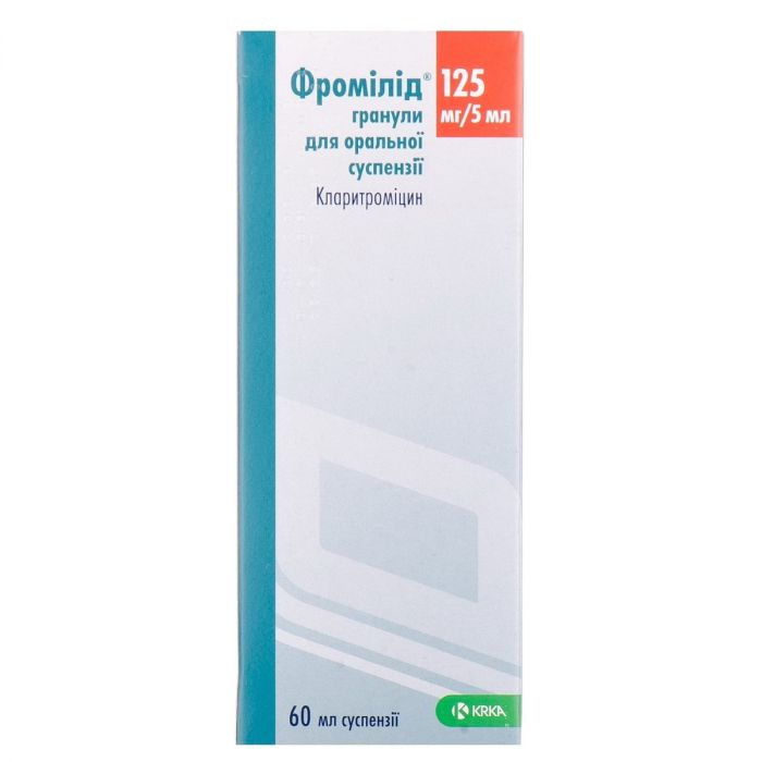 Фромілід 125 мг/5 мл гранули для приготування суспензії для орального застосування 60 мл фото