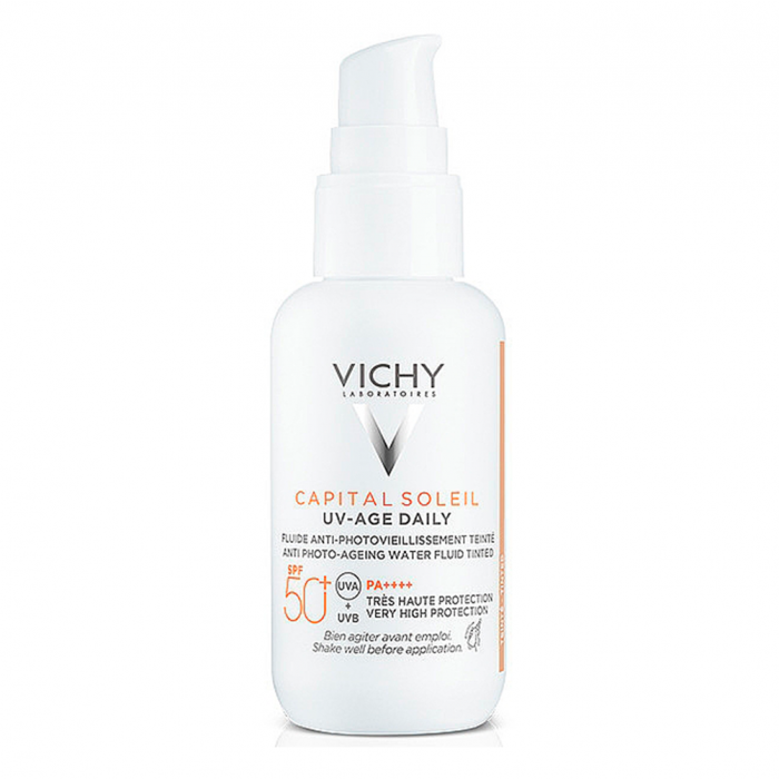 Флюїд Vichy Capital Soleil сонцезахисний з тонуючим ефектом проти ознак фотостаріння для шкіри обличчя SPF50+ 40 мл недорого