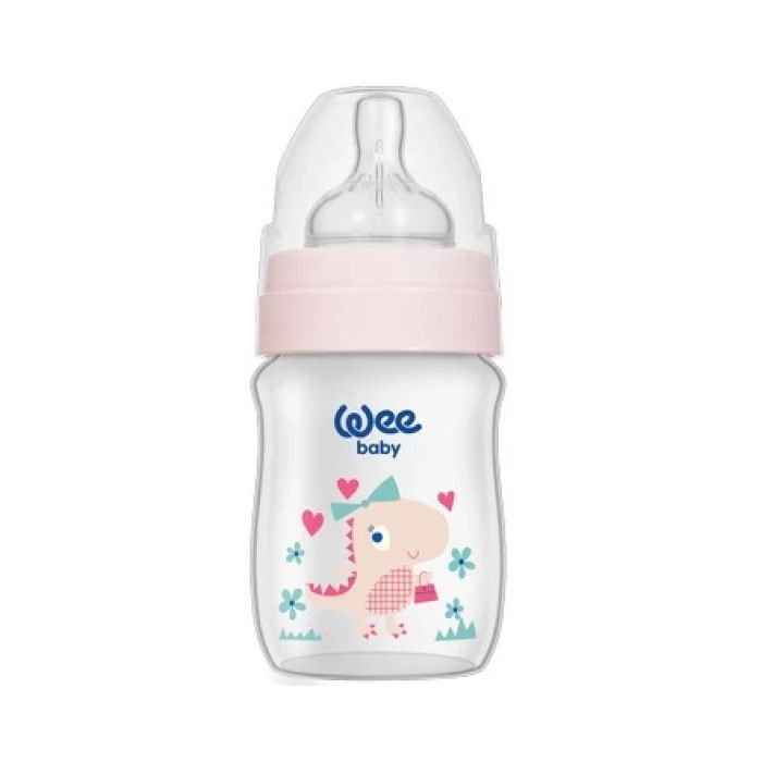 Пляшечка Wee Baby (Ві Бейбі) для годування з широкою шийкою Classic Plus 125 мл, соска №1 (колір в асортименті) недорого