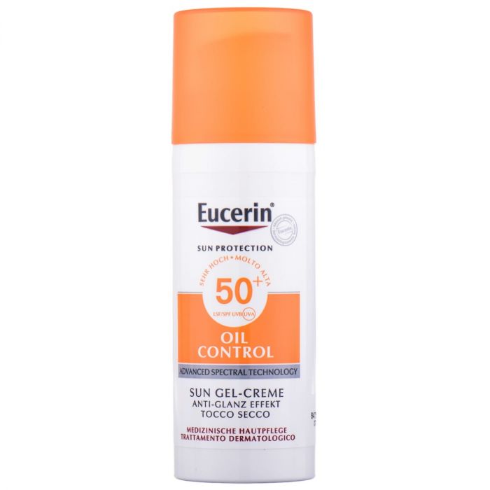 Гель-крем для шкіри обличчя та тіла Eucerin Oil Control сонцезахисний з матуючим ефектом SPF 50+, 50 мл фото