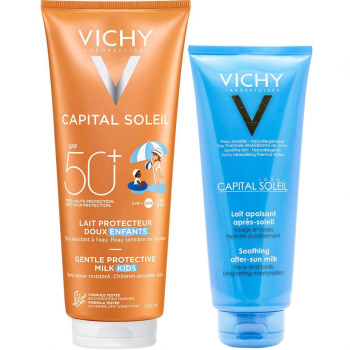 Набір Vichy (Віші) Capital Soleil: сонцезахисне молочко для дітей SРF50, 300 мл + молочко після засмаги 100 мл у подарунок в інтернет-аптеці