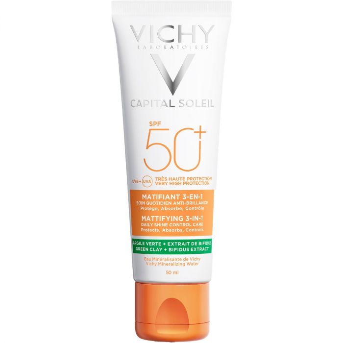 Крем Vichy Capital Soleil Сонцезахисний матуючий 3 в 1 для жирної проблемної шкіри SPF50 50 мл недорого