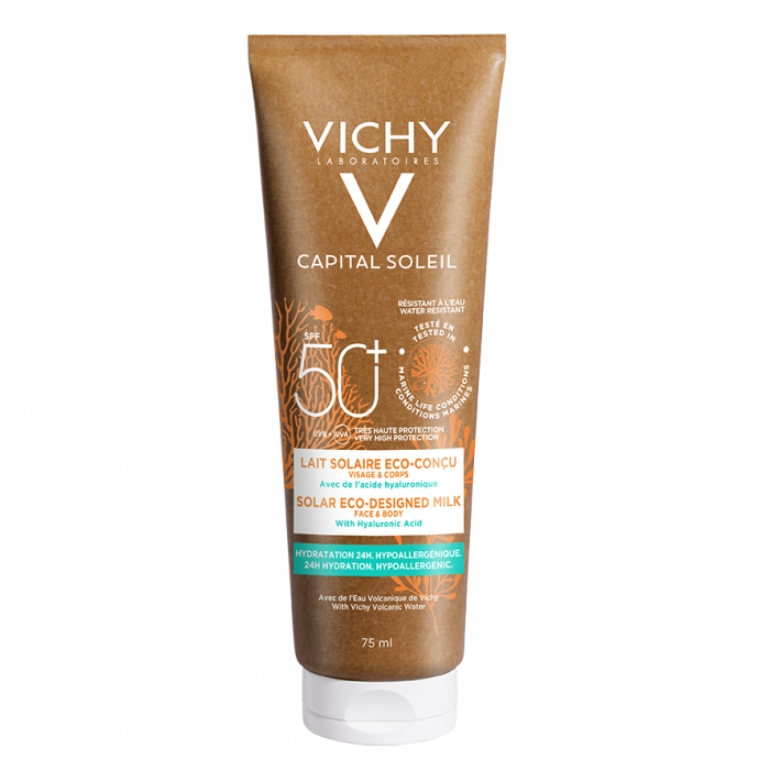 Молочко Vichy Capital Soleil сонцезахисне зволожуюче для обличчя і тіла SPF50+ 75 мл в Україні
