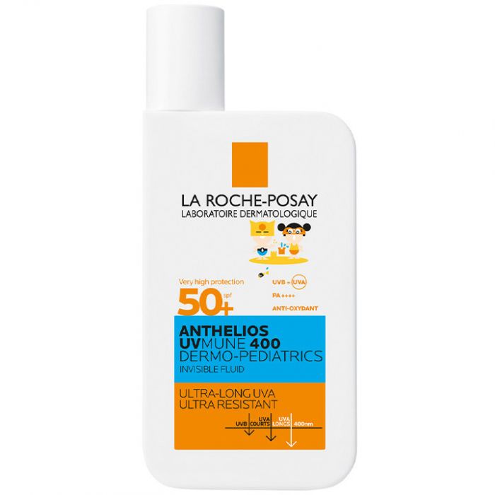 Легкий сонцезахисний флюїд La Roche-Posay Anthelios Dermo-Pediatrics для чутливої шкіри дітей, захист від UVB та дуже довгих UVA променів SPF50+ 50 мл купити