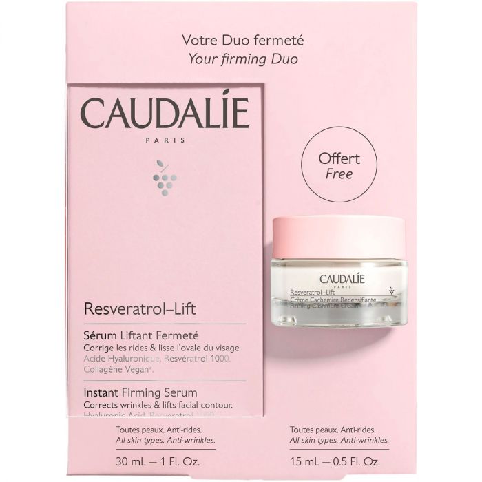 Набір Caudalie (Кодалі) Resveratrol Lift Duo 2022 (Resveratrol Lift Сироватка-Зміцнення 30 мл, Зразок Resveratrol Lift Крем Кашемір 15 мл) недорого