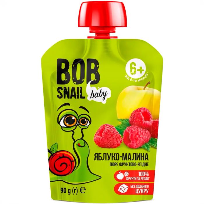 Пюре фруктове Bob Snail Равлик Боб Яблуко-Малина 90 г в Україні