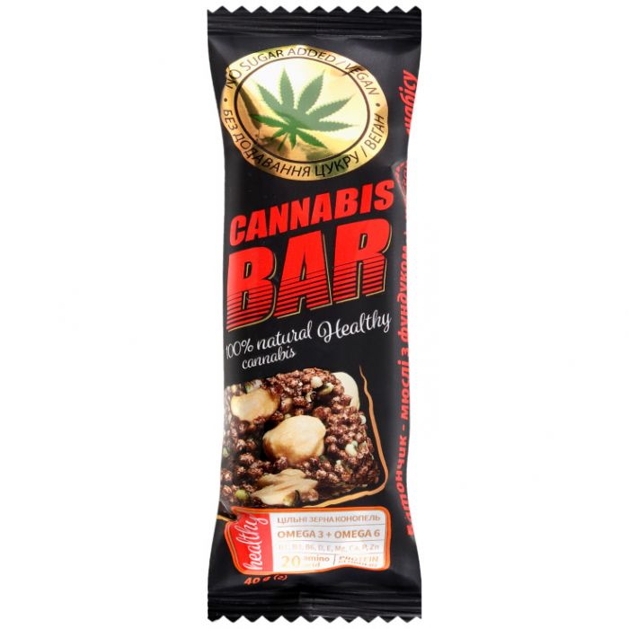 Батончик-мюсли Cannabis Bar с фундуком + семена каннабиса, 40 г заказать