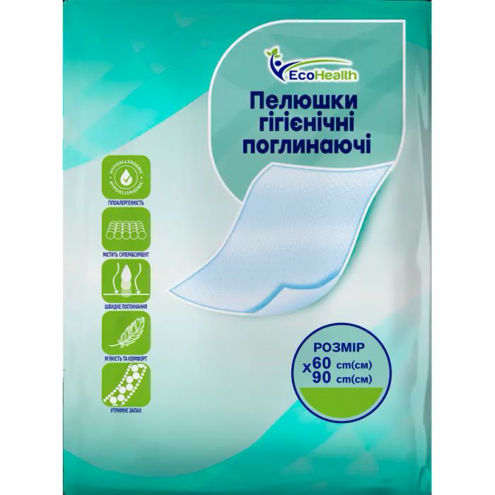Пелюшки гігієнічні Ecohealth 60х90 см, 120 шт. в Україні