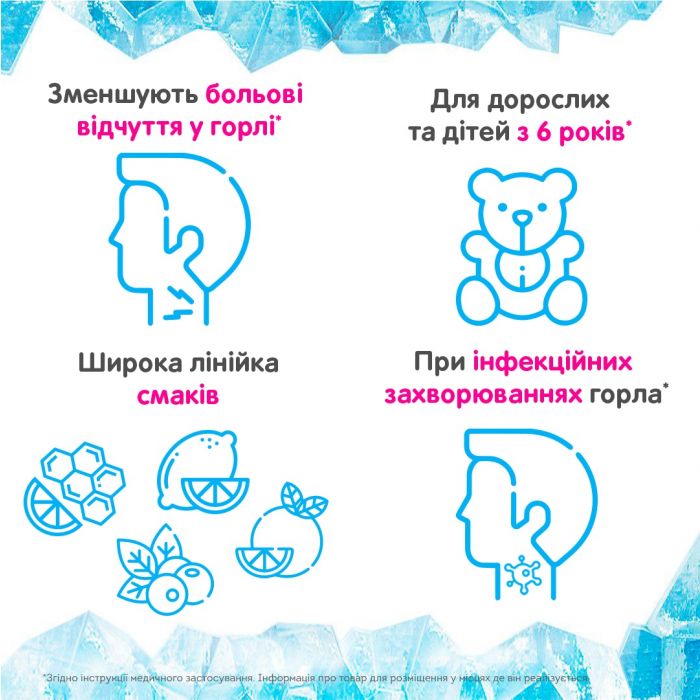 Гексорал Лорсепт льодяники при захворюваннях горла зі смаком чорної смородини 8 шт