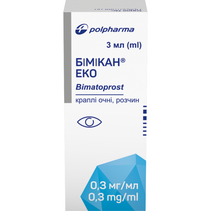 Бімікан Еко 0,3 мг/мл очні краплі 3 мл в аптеці