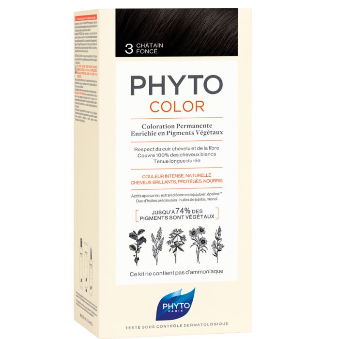 Крем-фарба для волосся Phytocolor Тон 3 (темний шатен) фото