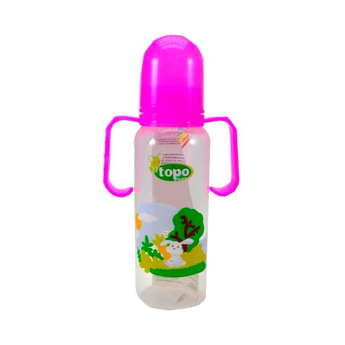 Пляшечка для годування Topo Buono з ручками + силіконова соска, 250 мл (T003) фото