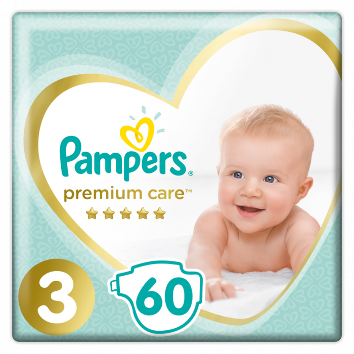 Подгузники Pampers Premium Care Midi р.3 (5-9 кг) 60 шт в аптеке