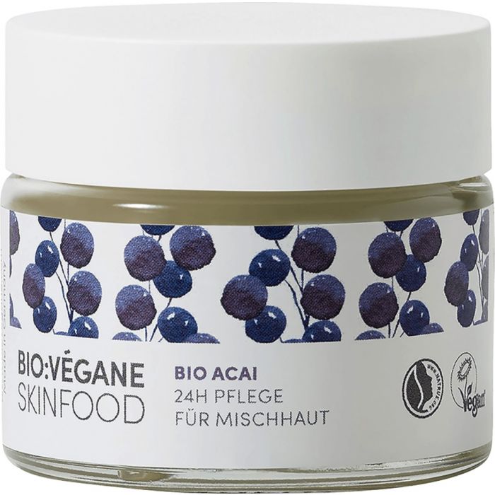 Крем Bio:Vegane (Біо Веган) догляд 24 години Органічні ягоди асаї для комбіновоної шкіри обличчя 50 мл недорого
