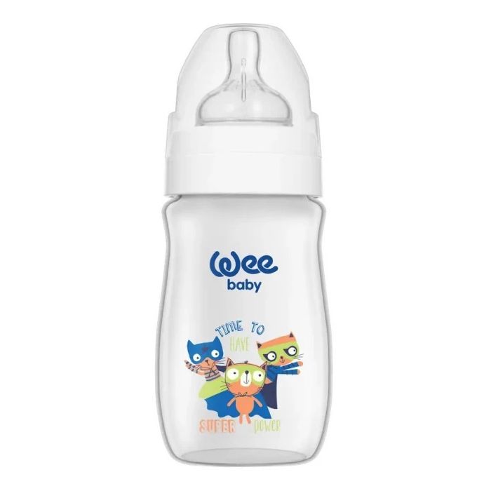 Пляшечка Wee Baby (Ві Бейбі) для годування з широкою шийкою Classic Plus 250 мл, соска №1 (колір в асортименті) недорого