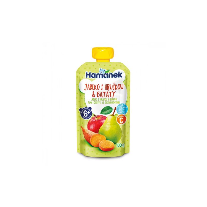 Пюре Hamanek яблоко с грушей и бататом 100 г ADD