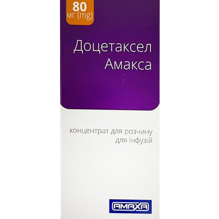 Доцетаксел Амакса концентрат для розчину для інфузій по 20 мг/мл по 4 мл (80 мг) флакон №1 в інтернет-аптеці