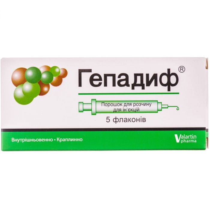 Гепадиф порошок для раствора для инъекций по 942,05 мг флакон №5 в Украине