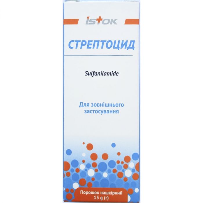 Стрептоцид порошок нашкірний 15 г №1 в інтернет-аптеці