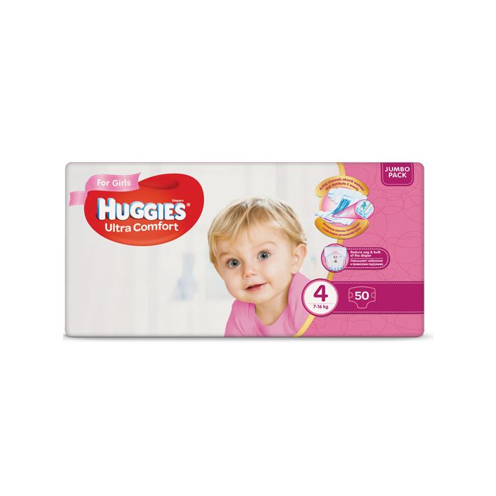 Підгузки Huggies Ultra Comfort Jumbo р.4 (8-14 кг) для дівчаток 50 шт замовити