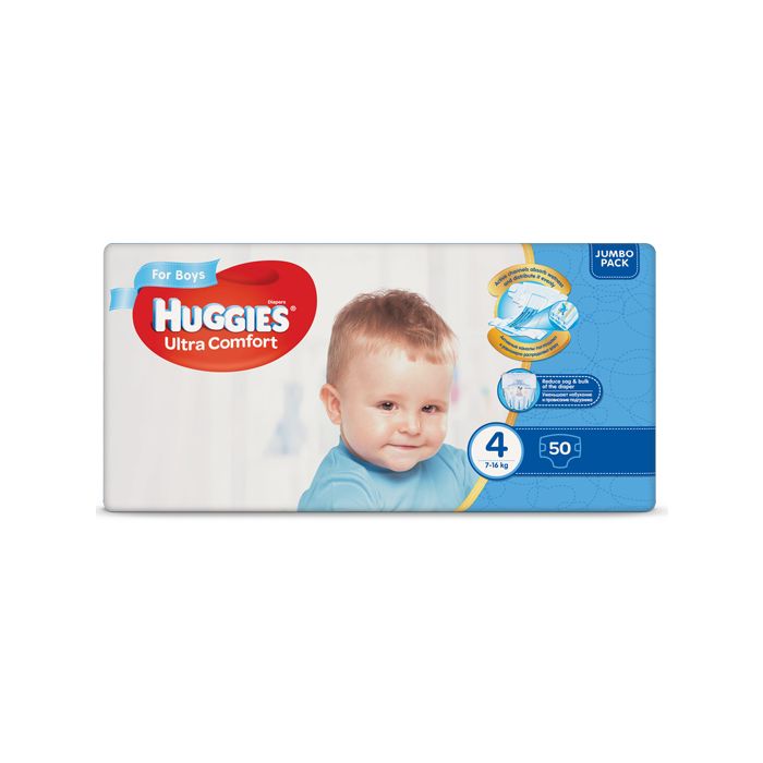 Подгузники Huggies Ultra Comfort Jumbo р.4 (8-14 кг) для мальчиков 50 шт ADD