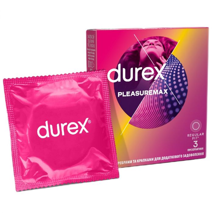 Презервативи Durex Pleasuremax з ребрами та точками №3 замовити
