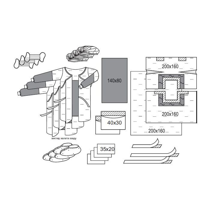 Комплект одягу та покриттів операційних для лапаротомії №2/Б в аптеці
