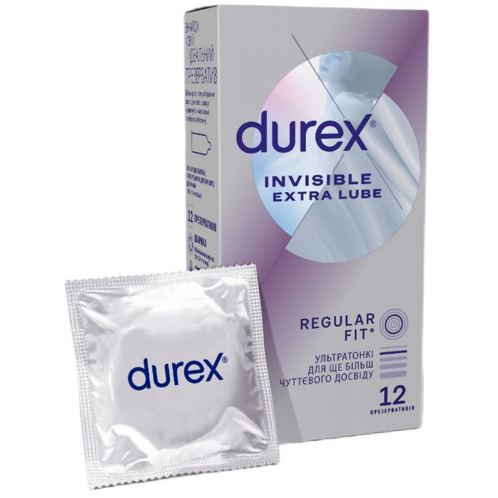 Презервативи Durex Invisible Extra lube з додатковим змакою №12 в аптеці
