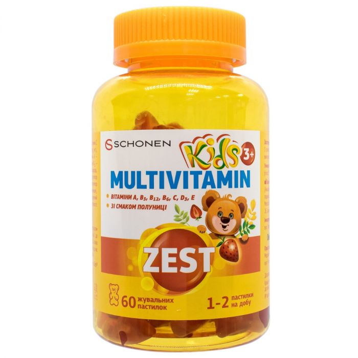 Zest (Зест) Kids Multivitamin (Кідс Мультівітамін) жувальні пастилки №30 фото