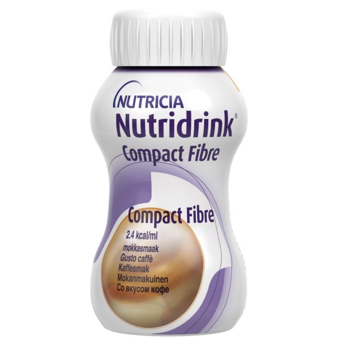 Харчовий продукт для спеціальних медичних цілей: ентеральне харчування Nutridrink Compact Fibre зі смаком мокко 4х125 мл фото