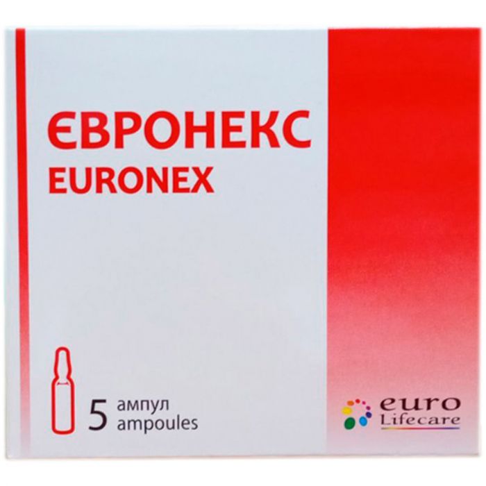 Євронекс 100 мг/мл розчин для ін'єкцій по 5 мл ампули №5 в Україні