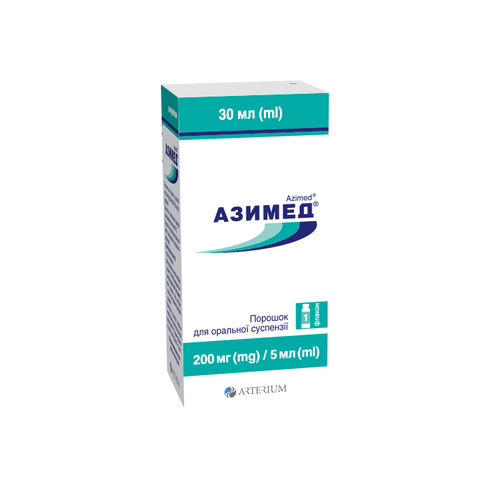 Азимед 200 мг/5 мл порошок для приготування суспензії 30 мл в аптеці