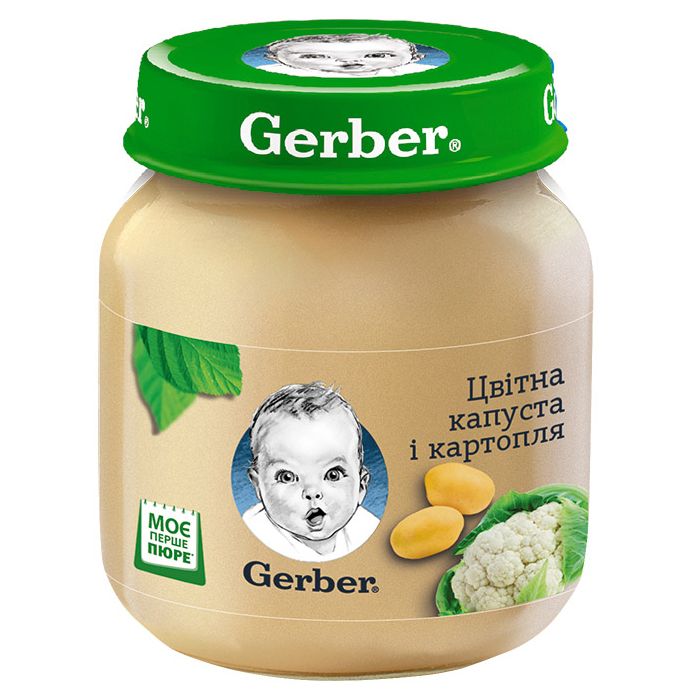 Пюре Gerber цвітна капуста і картопля (з 6 місяців) 130 г ціна