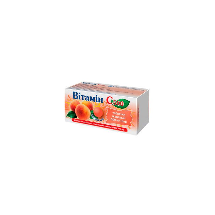 Вітамін С 500 мг з персиковим смаком таблетки жувальні №60 в аптеці