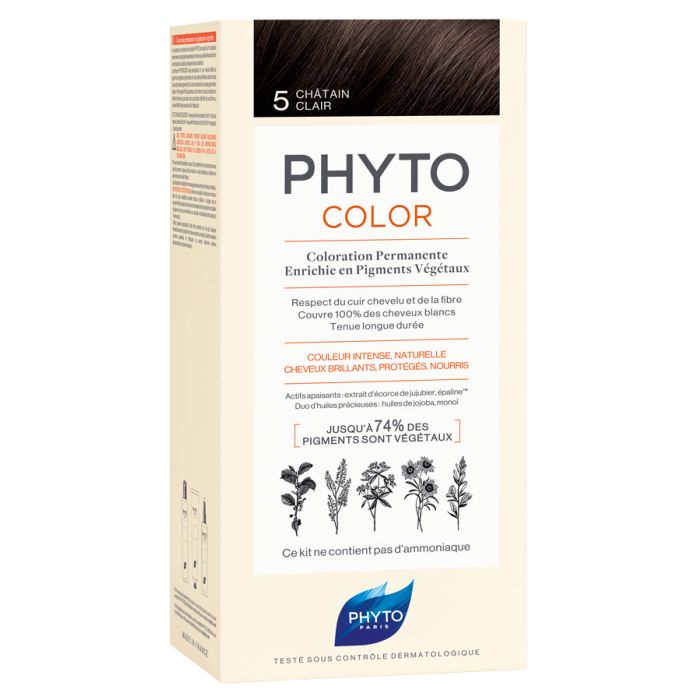 Крем-фарба для волосся Phytocolor Тон 5 (світлий шатен) фото