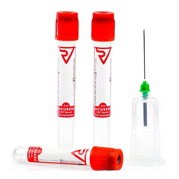Пробирка вакуумная для сбора крови Vacusera с активатором свертывания, 13х100 мм, 6 мл, 100 шт. фото