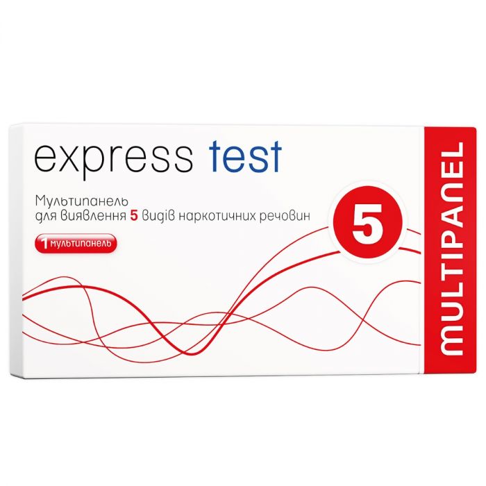 Експрес-тест Express Test мультипанель наркотики, 5 смужок в аптеці