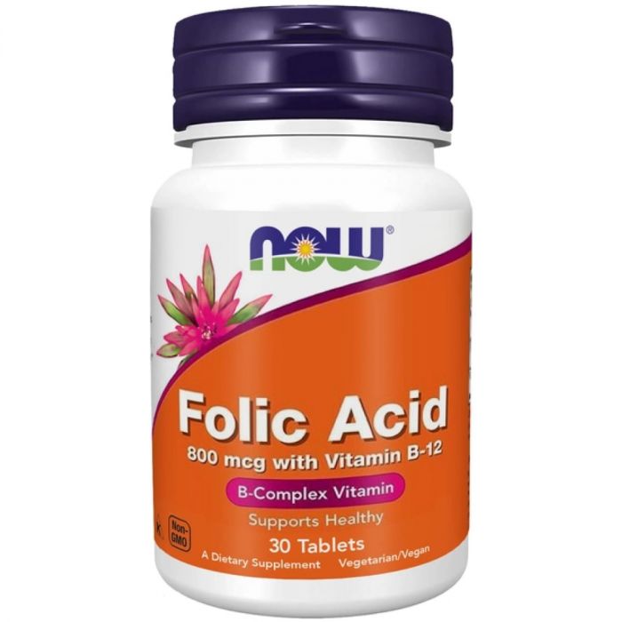 Now (Нау) Foods Folic Acid & B12 (Фолієва кислота) 800 мг таблетки №30 в інтернет-аптеці