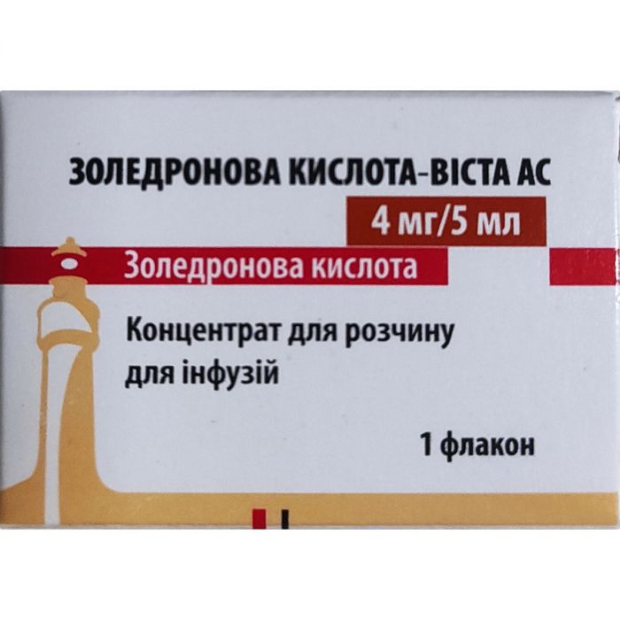 Золедронова кислота-Віста АС концентрат для розчину для інфузій 4 мг/5 мл флакон 1 шт. фото