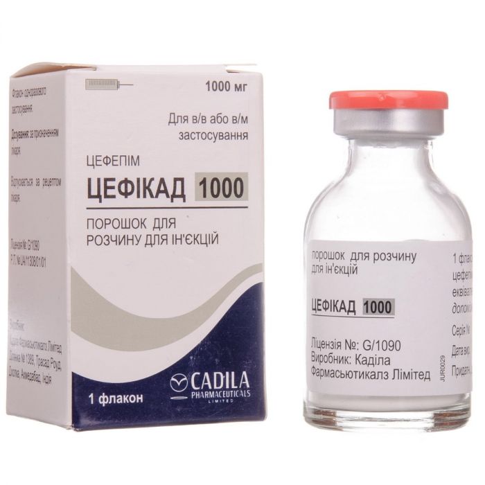 Цефікад 1000 мг порошок для розчину для ін'єкцій №1